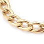 Adjustable 304 Stainless Steel Curb Chain Finger Rings, with Brass Spring Ring Clasps