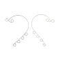 316 Stainless Steel Ear Cuff Findings, Climber Wrap Around Non Piercing Earring Findings with 6 Loop