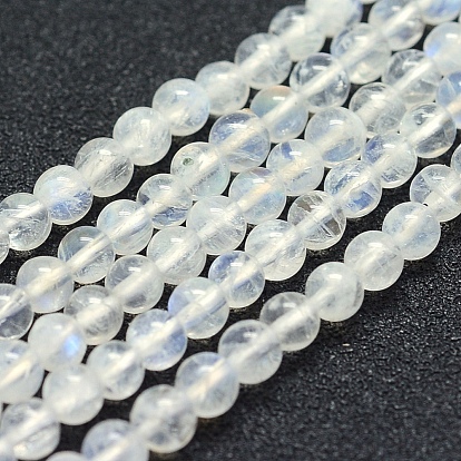 Natural Rainbow Moonstone Beads Strands, Grade A, Round