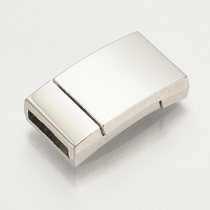Alloy Magnetic Clasps with Glue-in Ends, Rectangle