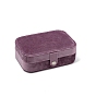 Rectangle Velvet Travel Portable Jewelry Case with Mirror Inside, for Necklaces, Rings, Earrings and Pendants