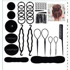 Sweet Donut Hair Bun Maker Set - Hairstyling Accessories for Cute Bun Braids.