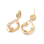 Colorful Cubic Zirconia Teardrop Dangle Stud Earrings, Brass Long Drop Earrings for Women, Cadmium Free & Nickel Free & Lead Free