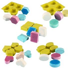 DIY Candle Food Grade Silicone Molds, for Scented Candle Making, Heart & Oval & Hexagon & Rectangle & Round
