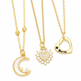 Шикарное и минималистичное ожерелье с подвеской в форме сердца и луны для женщин, модные ювелирные изделия