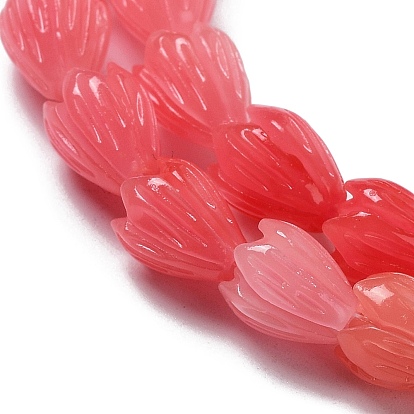 Synthetic Coral Beads Strands, Dyed, Flower