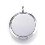 316 Surgical Stainless Steel Diffuser Locket Pendants, with Perfume Pad and Magnetic Clasps, Flat Round with Tree of Life