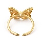 Кольцо-манжета из латуни с кубическим цирконием, открытое кольцо для женщин, бабочка