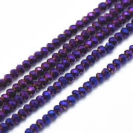Electroplate Glass Beads Strands, Full Plated, Faceted, Abacus