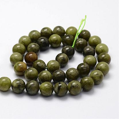 Naturels chinois perles de jade brins, taiwan jade, ronde