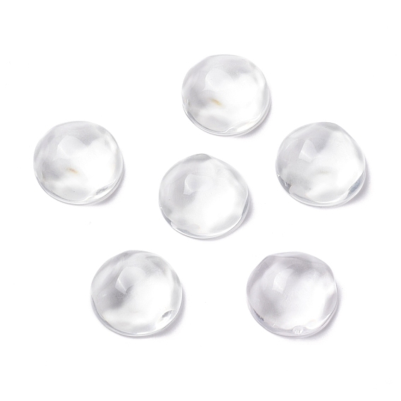 Transparent Resin Cabochons, Water Ripple Cabochons, Half Round