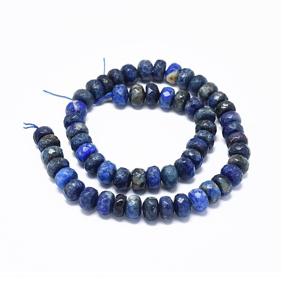 Natural Lapis Lazuli Beads Strands, Faceted, Rondelle