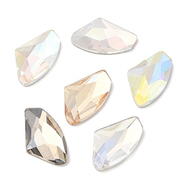 K5 Glass Rhinestone Cabochons, Flat Back & Back Plated, Faceted, Axe Shape