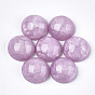 Glitter Resin Cabochons, Crackle Style, Half Round