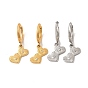 Crystal Rhinestone Heart Dangle Hoop Earring & Tree Pendant Nacklace, 304 Stainless Steel Jewelry Set for Women