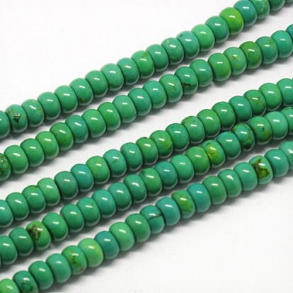 Brins de perles rondelles de magnésite naturelle, teint, 6x4mm, Trou: 1mm, Environ 115 pcs/chapelet, 15.74 pouce