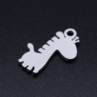 201 Stainless Steel Pendants, Stamping Blank Tag Charms, Giraffe