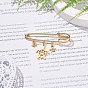 Stainless Steel Tortoise & Star Charms Safety Pin Brooch, Brass Sweater Shawl Clips for Waist Pants Extender Clothes Dresses Decorations