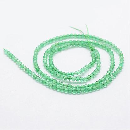 Естественный зеленый агат бисер нитей, граненые, окрашенные, круглые
