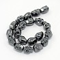 Non-magnetic Synthetic Hematite Beads Strands, Skull, 10x8x8mm, Hole: 1mm, about 20pcs/strand, 7.8 inch