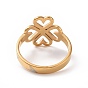 201 кольцо из нержавеющей стали с изображением клевера в форме сердца, полое широкое кольцо для женщин