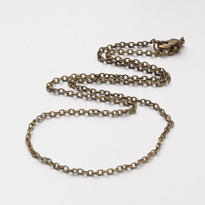Iron Cable Chain Necklace Making, with Lobster Claw Clasps