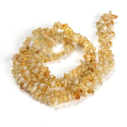 Natural Citrine Beads Strands, Dyed & Heated, Chip