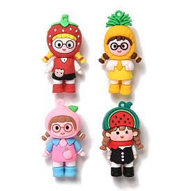 PVC Plastic Pendants, Girl with Fruit