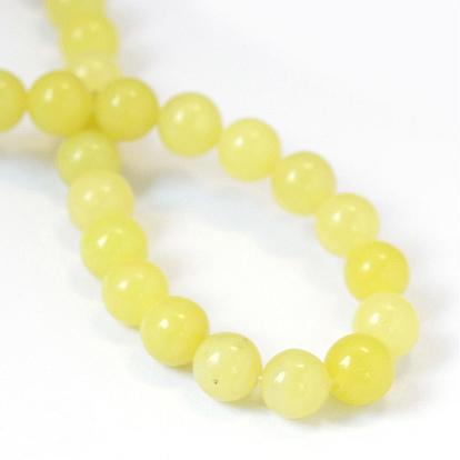 Jade naturel de citron rangées de perles rondes