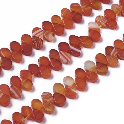 Dyed Natural Agate Beads Strands, Top Drilled Beads, Teardrop