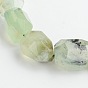 Pépites perles de prehnite naturelle brins, 15~22x8~17mm, Trou: 1mm, Environ 18~22 pcs/chapelet, 15 pouce