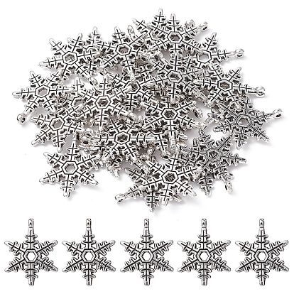 Christmas Snowflake Tibetan Style Alloy Pendants, Lead Free and Cadmium Free