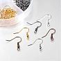 1 Box 6 Color Brass Earring Hooks, with Horizontal Loop, Silver & Platinum & Gunmetal & Red Copper & Antique Bronze & Golden, Nickel Free, 19mm, Hole: 1.5mm, 21 Gauge, Pin: 0.7mm, about 20pcs/color, 120pcs/box