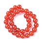 Perles naturelles cornaline brins, Grade a, teint, ronde