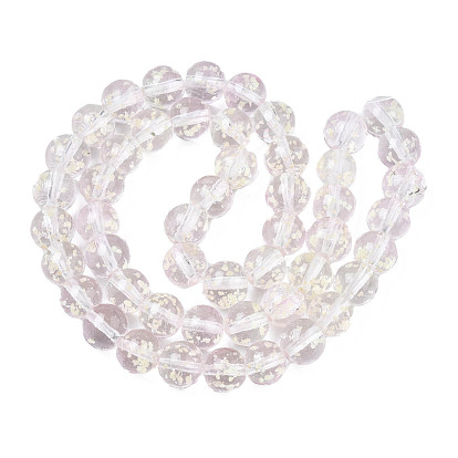 Handmade Luminous Transparent Lampwork Beads Strands, Round