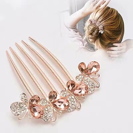 Butterfly Hair Clip with Water Drill, Elegant Headpiece for Women's Updo Hairstyles