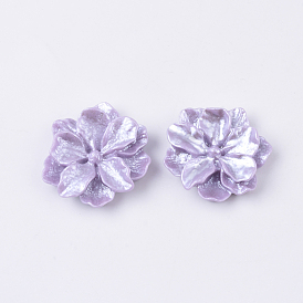 Resin Cabochons, Imitation Pearl Style, Flower