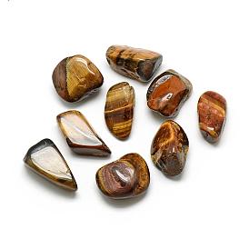 Natural Tiger Eye Gemstone Beads, Tumbled Stone, Healing Stones for 7 Chakras Balancing, Crystal Therapy, Meditation, Reiki, Nuggets, No Hole