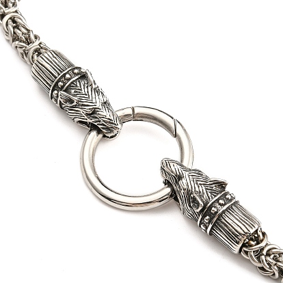 304 ожерелья-цепочки в византийском стиле из нержавеющей стали с волчьими застежками из хирургической нержавеющей стали.