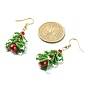Boucles d'oreilles pendantes en forme d'arbre de Noël en graines et perles d'imitation, 304 boucles d'oreilles en acier inoxydable