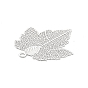 Brass Filigree Big Pendants, Etched Metal Embellishments, Long-Lasting Plated, Maple Leaf