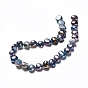 Perla barroca natural perla keshi, hebras de perlas cultivadas de agua dulce, dos lados pulidos, teñido, pepitas