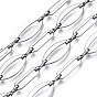304 Stainless Steel Link Chains, with Infinity Connector, with Spool, Soldered, Oval