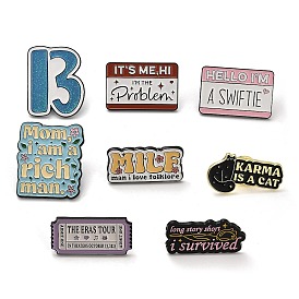 Word Enamel Pins, Alloy Brooch for Backpack Clothes
