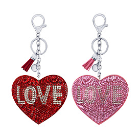 Sparkling Heart Keychain with Tassel for Bags and Cars - Fashionable Accessory