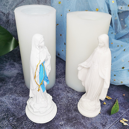 Moules à bougies en silicone, thème de la religion de la vierge marie, bricolage, pour la fabrication de bougies parfumées