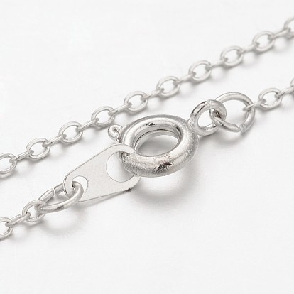 Plaqué platine vintage chakra bijoux laiton pierres précieuses croix pendentif colliers, avec des chaînes câblées, 18 pouce