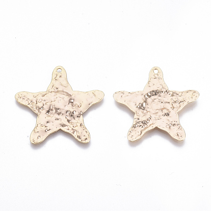 Colgantes de latón, martillado, sin níquel, estrella de mar / estrella de mar