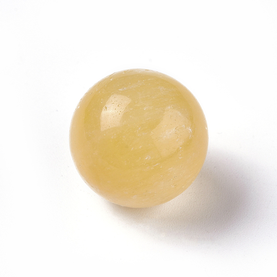 Natural Topaz Jade Beads, Gemstone Sphere, Round, No Hole/Undrilled