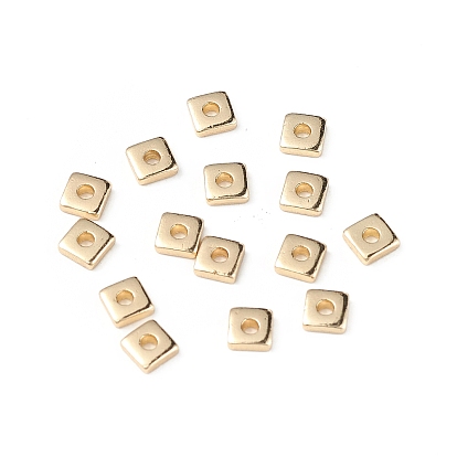 Brass Beads, Long-Lasting Plated, Square